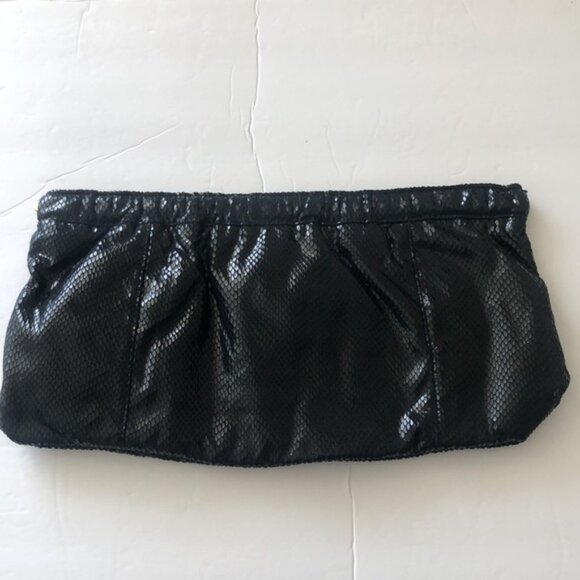 Old Navy Polished Black Snake Evening Clutch Black - Picture 4 of 8